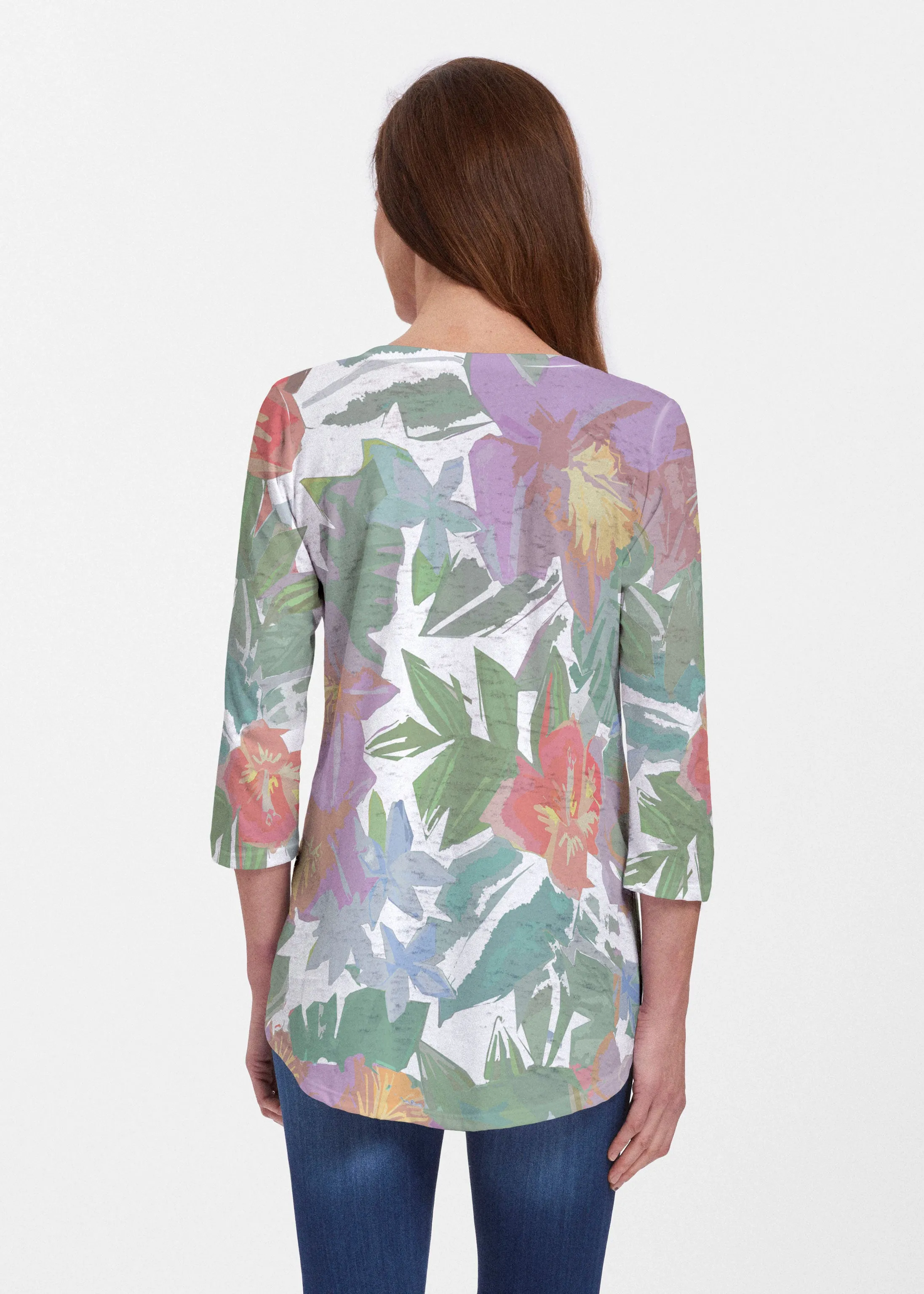 Hibiscus Island (19212) ~ Signature V-neck Flowy Tunic