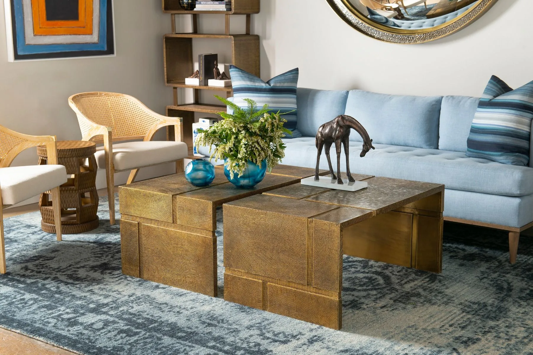 Hollis Coffee Table / Antique Brass