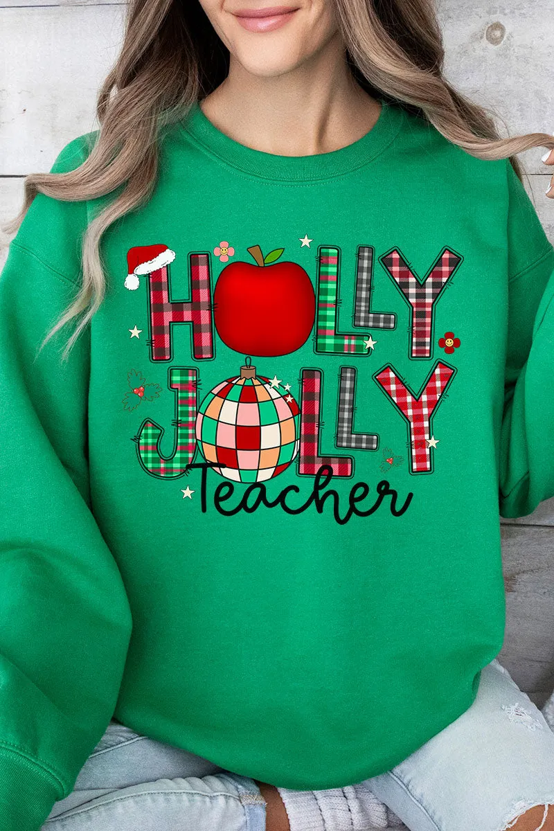 Holly Jolly Teacher Unisex NuBlend Crew Sweatshirt