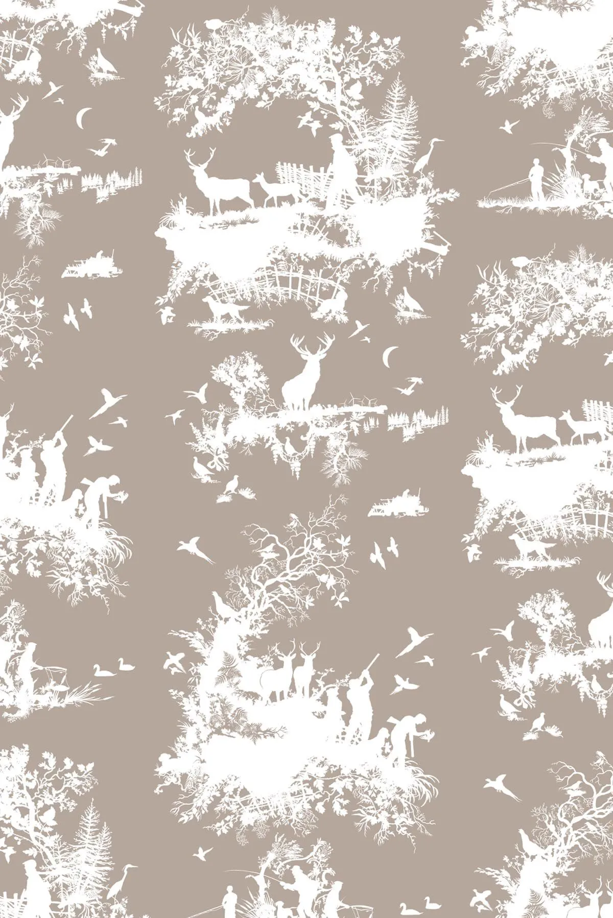 hunting toile wallpaper