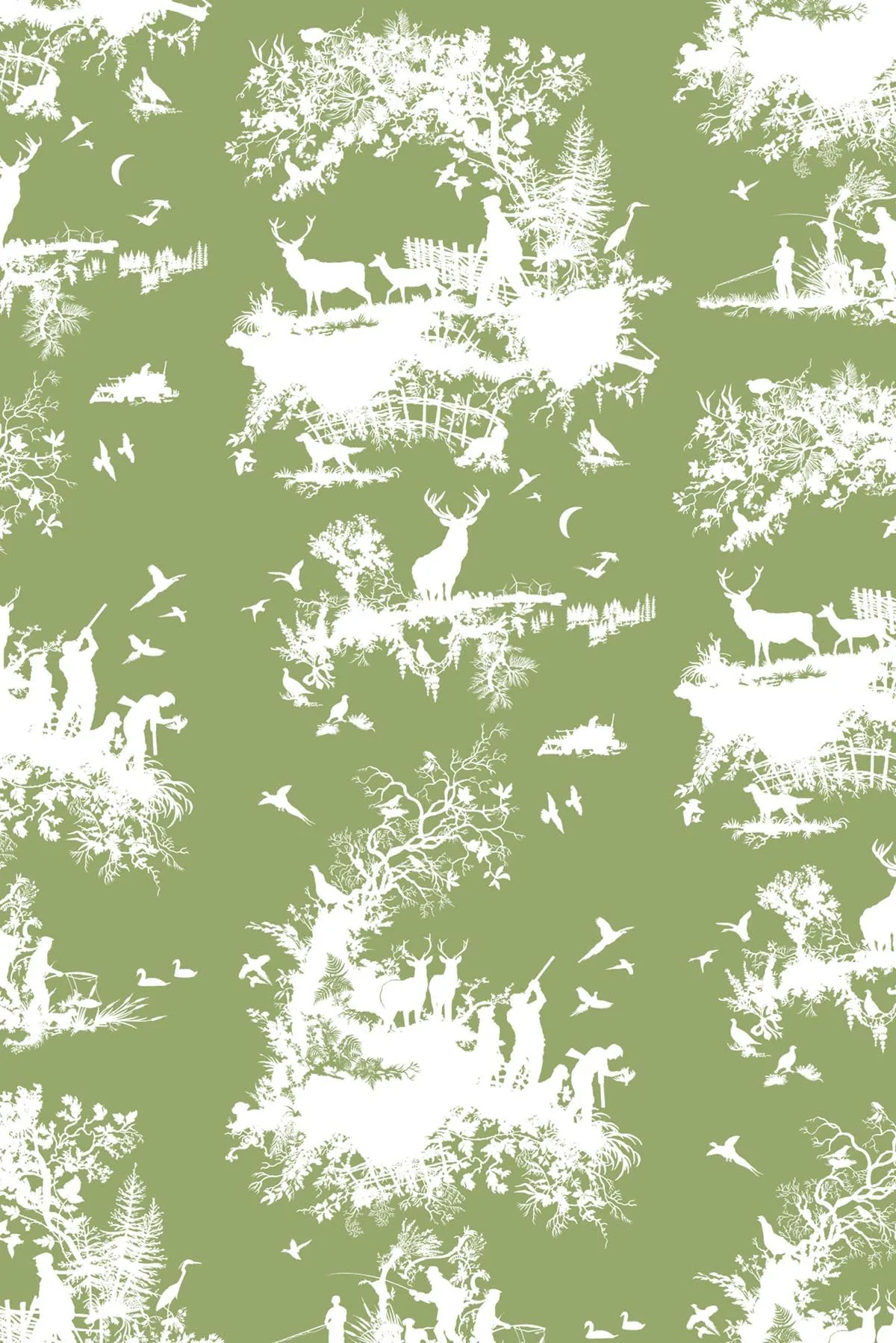 hunting toile wallpaper