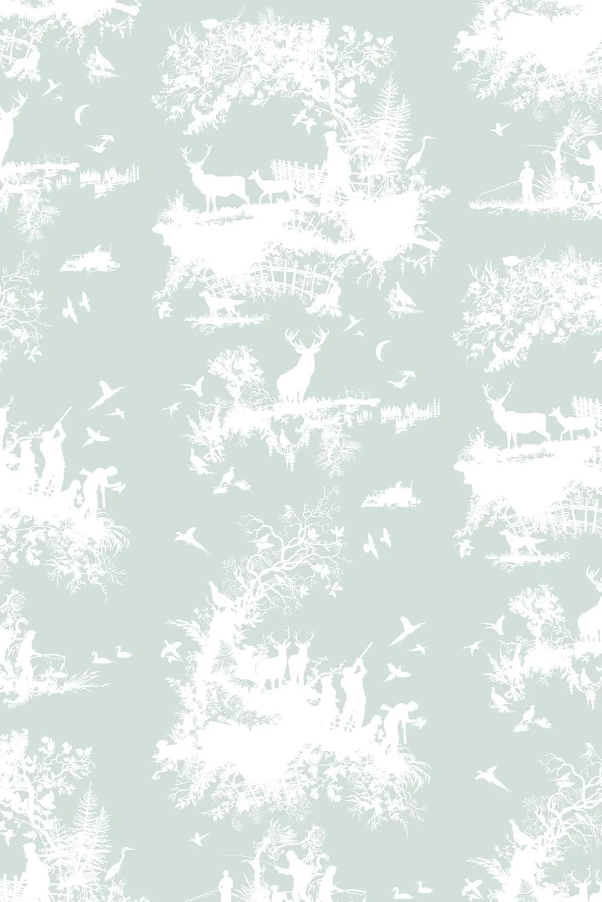 hunting toile wallpaper