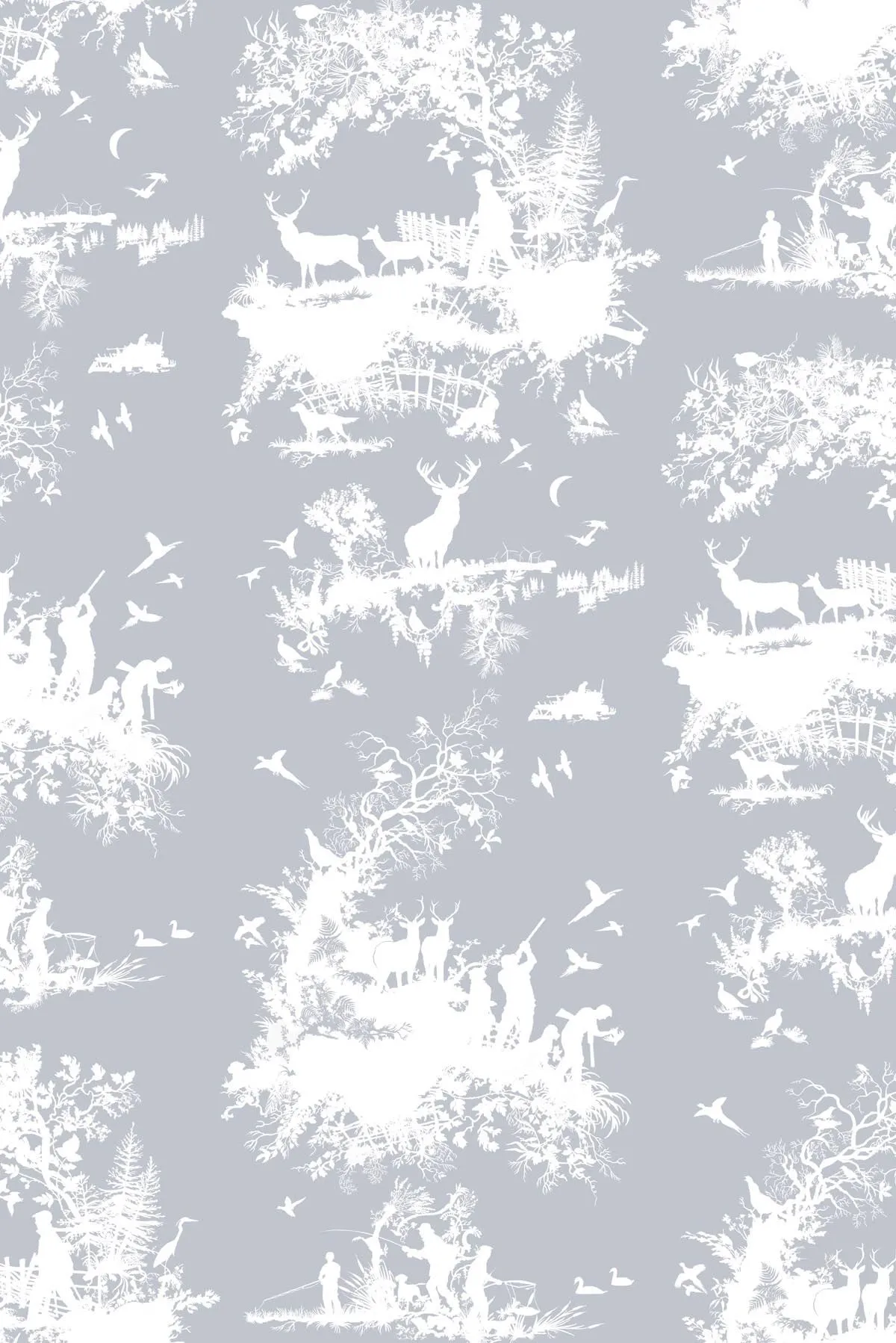 hunting toile wallpaper