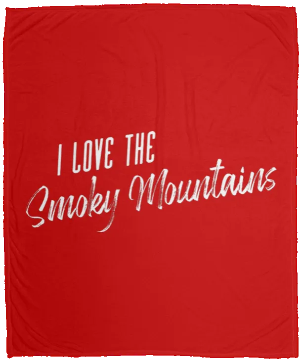 I Love the Smoky Mountains (White) - Plush Fleece Blanket (50x60)