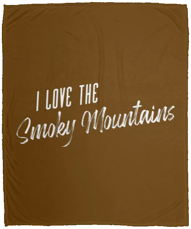 I Love the Smoky Mountains (White) - Plush Fleece Blanket (50x60)
