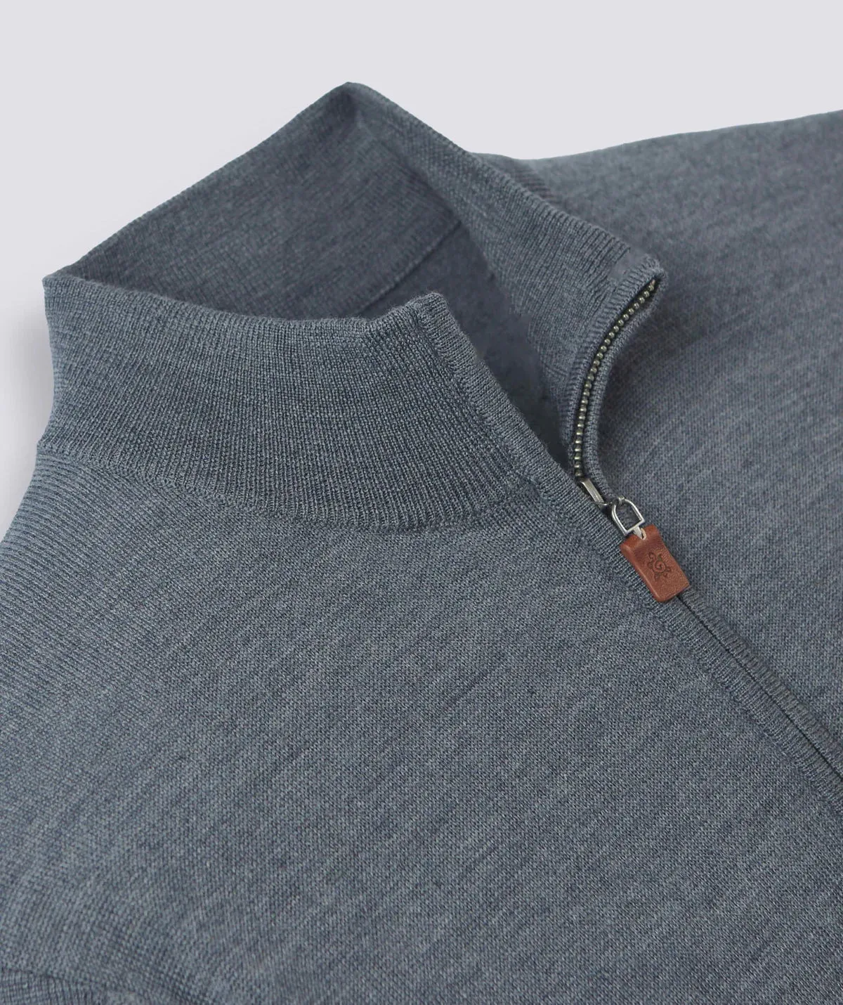 Italian Merino Quarter-Zip Sweater - Shadow Heather
