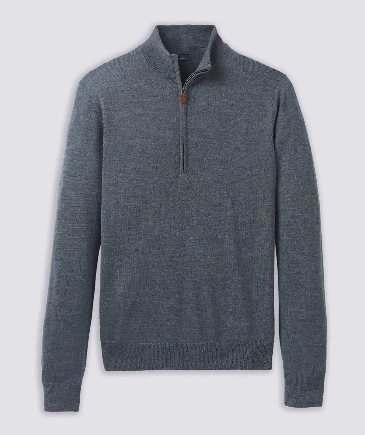 Italian Merino Quarter-Zip Sweater - Shadow Heather