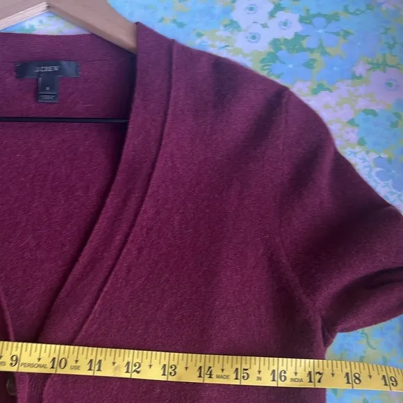 J.Crew | Wool/Cashmere Maroon V-neck Button Up Cardigan Sweater Size Small