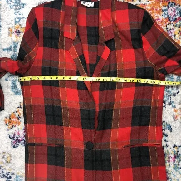 Joule Energy Vintage Plaid Boyfriend Blazer Size Medium