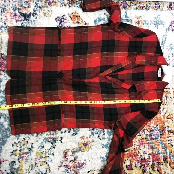Joule Energy Vintage Plaid Boyfriend Blazer Size Medium