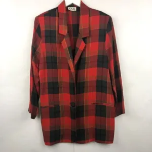 Joule Energy Vintage Plaid Boyfriend Blazer Size Medium