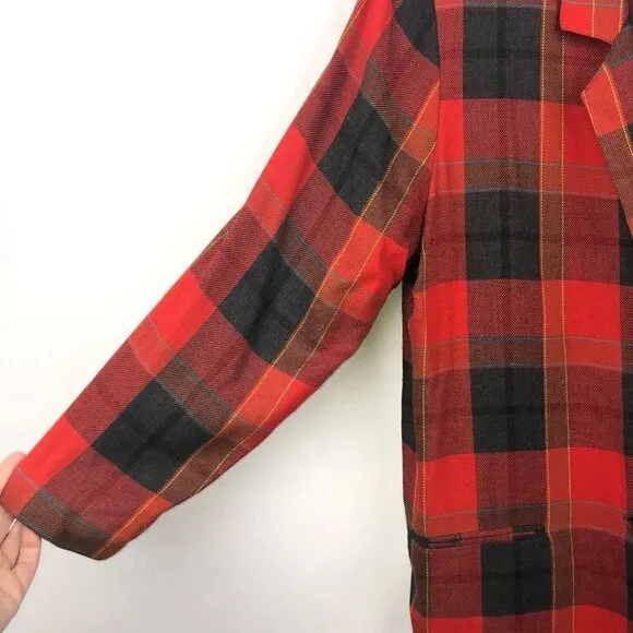 Joule Energy Vintage Plaid Boyfriend Blazer Size Medium