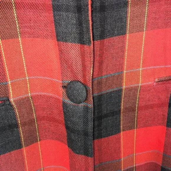 Joule Energy Vintage Plaid Boyfriend Blazer Size Medium