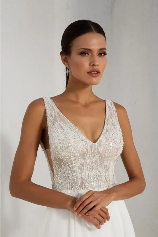 Justin Alexander Size 14P 88003 Ivory Gown