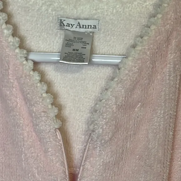 Kay Anna terry cotton, chenille robe. Size M. Full length. Long sleeves.