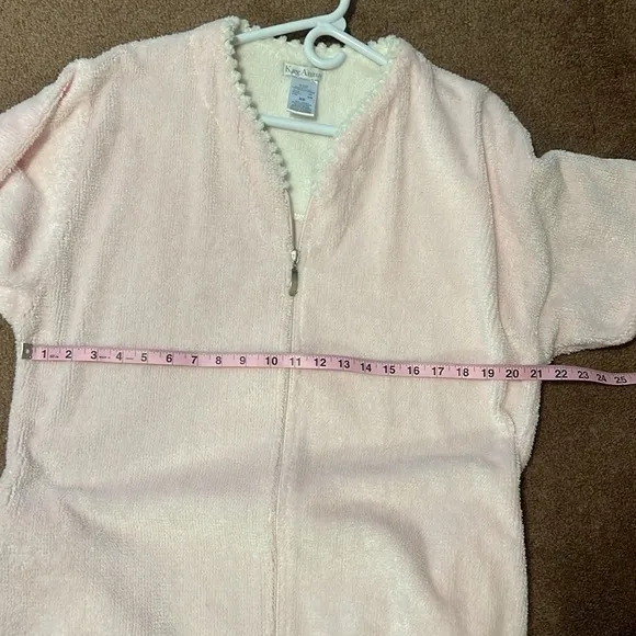 Kay Anna terry cotton, chenille robe. Size M. Full length. Long sleeves.