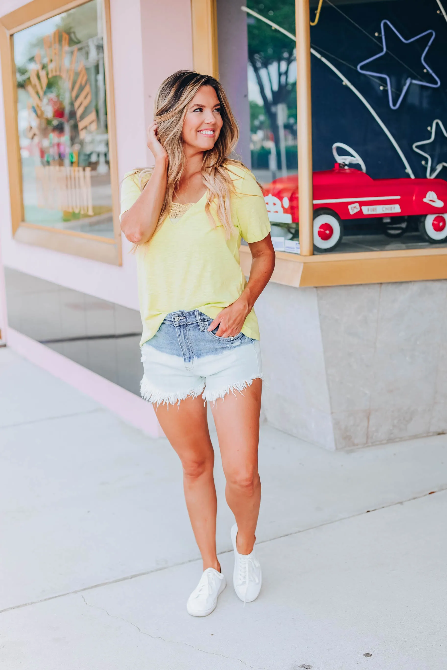 Lemon-Lime Lace Top