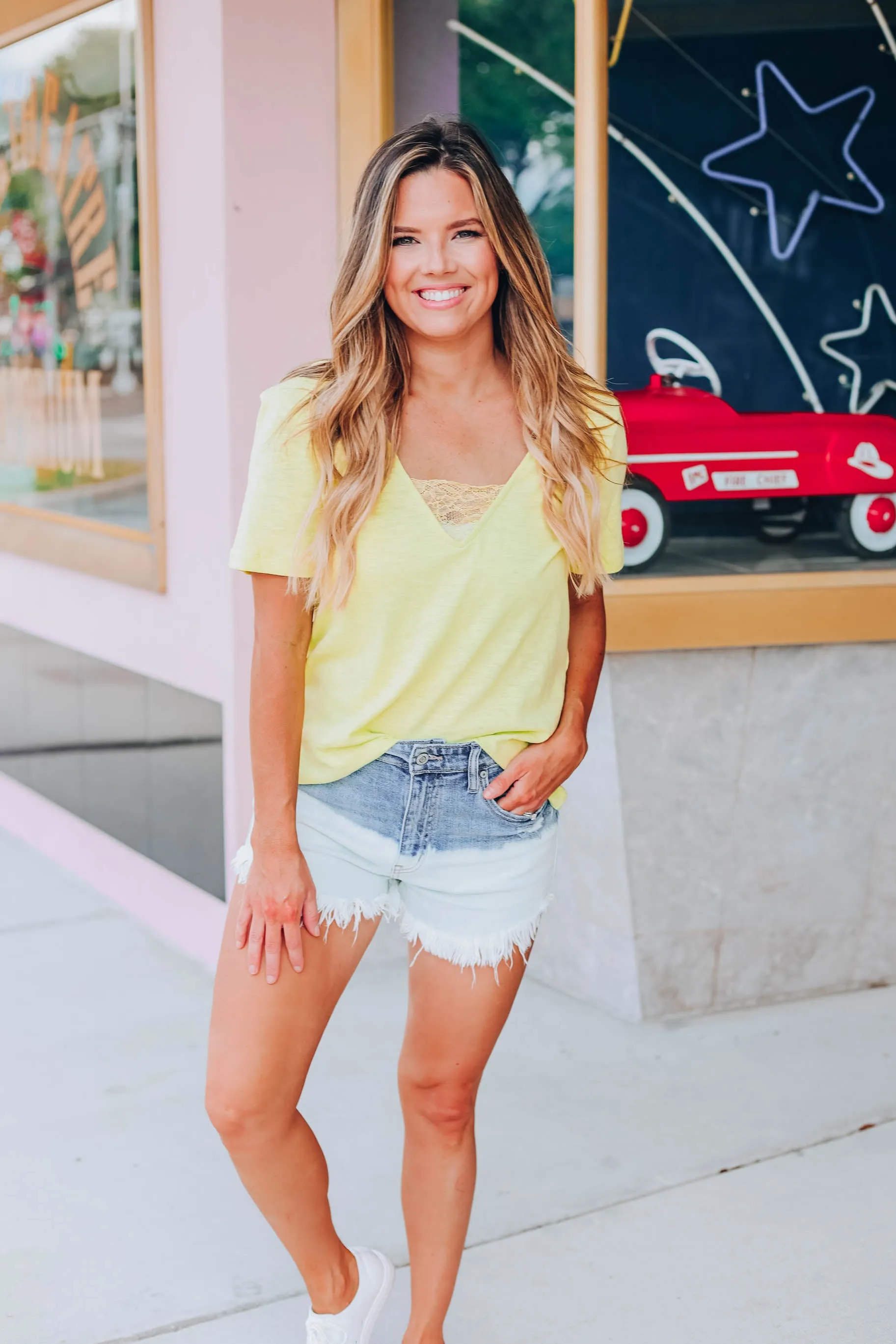 Lemon-Lime Lace Top