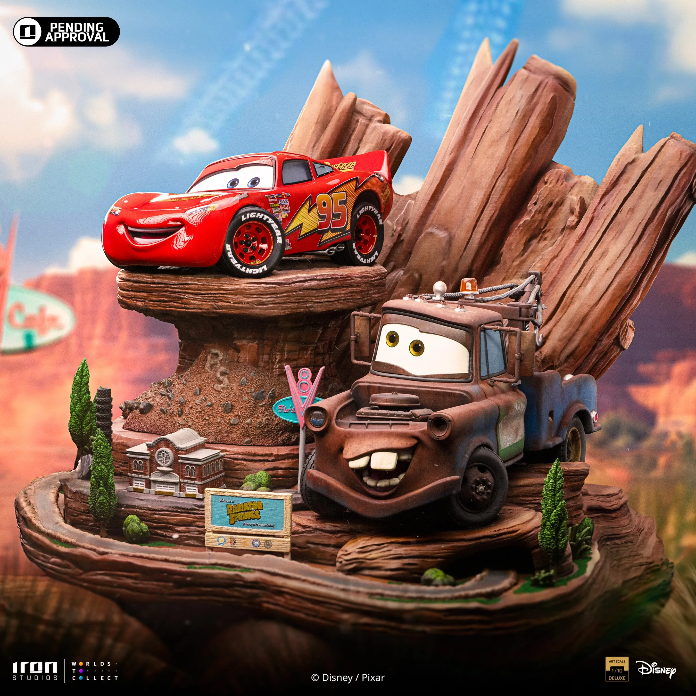 Lightning McQueen and Tow Mater Disney Pixar Cars 1/10 Scale Statue Pre-order