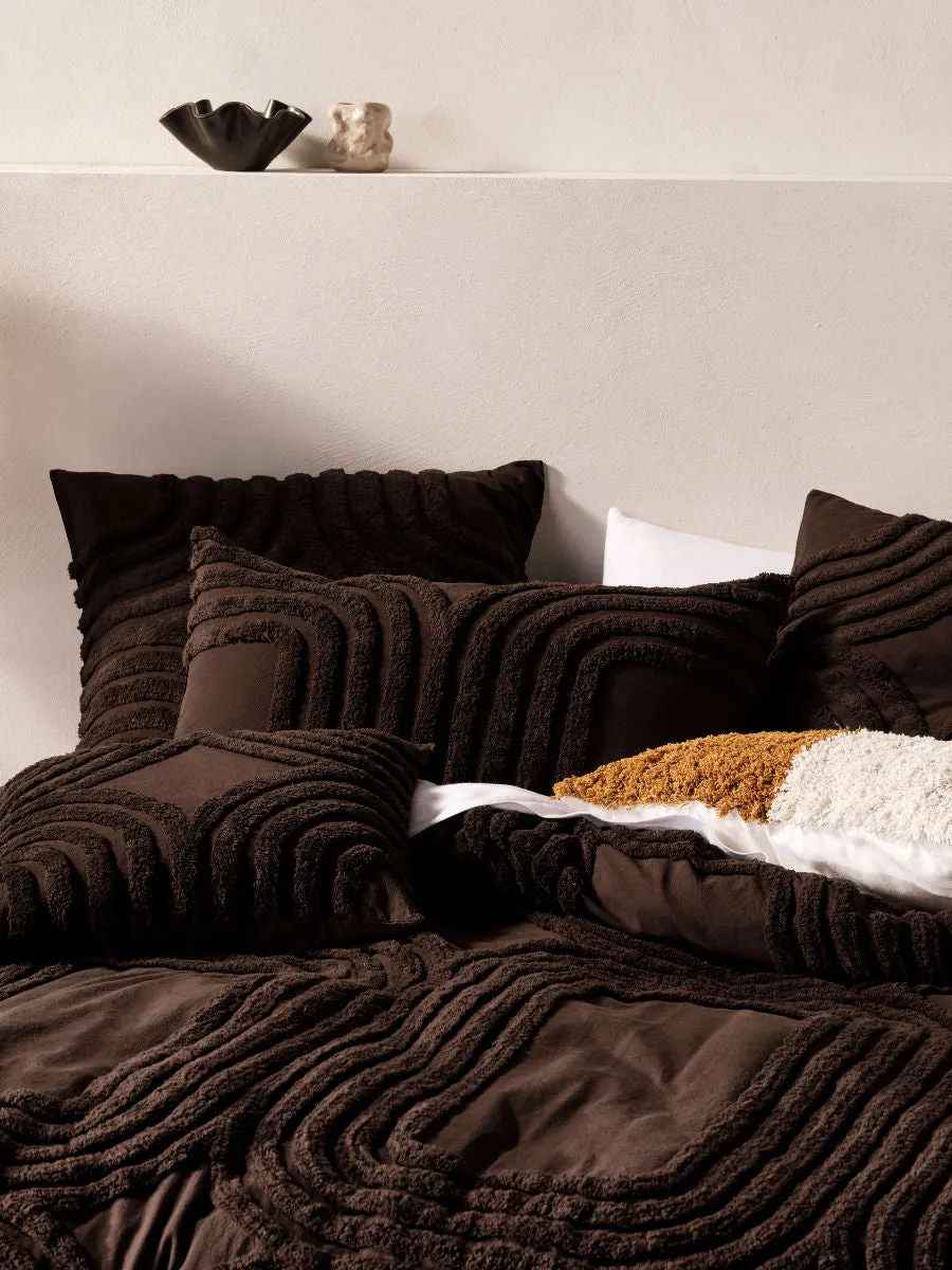 LINEN HOUSE FARRAH CACAO QUILT COVER SET