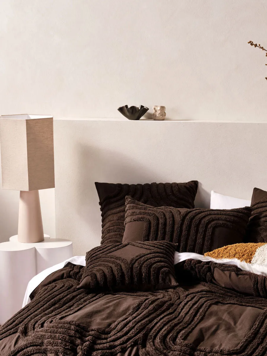 LINEN HOUSE FARRAH CACAO QUILT COVER SET