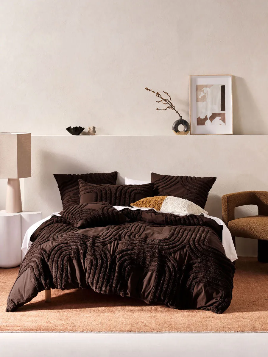 LINEN HOUSE FARRAH CACAO QUILT COVER SET
