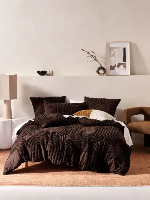 LINEN HOUSE FARRAH CACAO QUILT COVER SET
