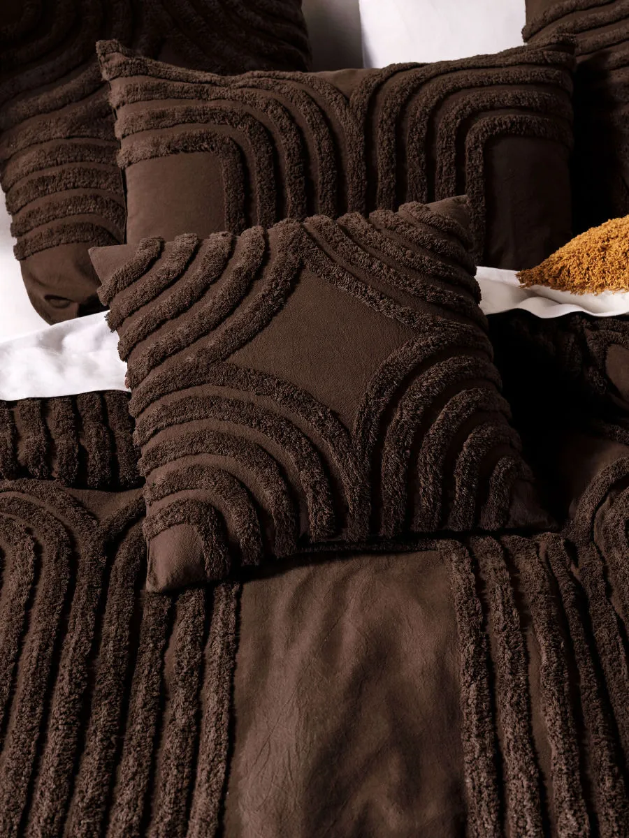 LINEN HOUSE FARRAH CACAO QUILT COVER SET