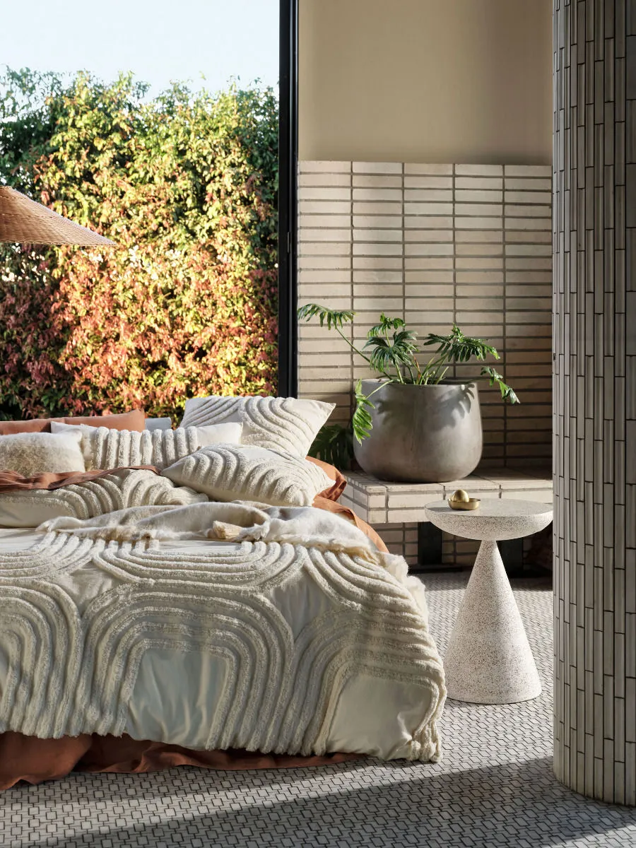 LINEN HOUSE FARRAH VANILLA QUILT COVER SET