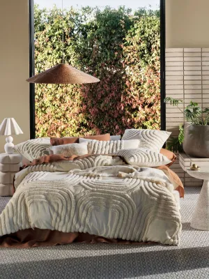 LINEN HOUSE FARRAH VANILLA QUILT COVER SET