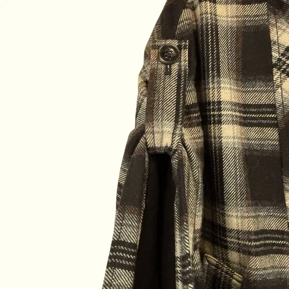 LOFT Plaid Cape Poncho Wool Blend Tan Brown Classic Academia OS