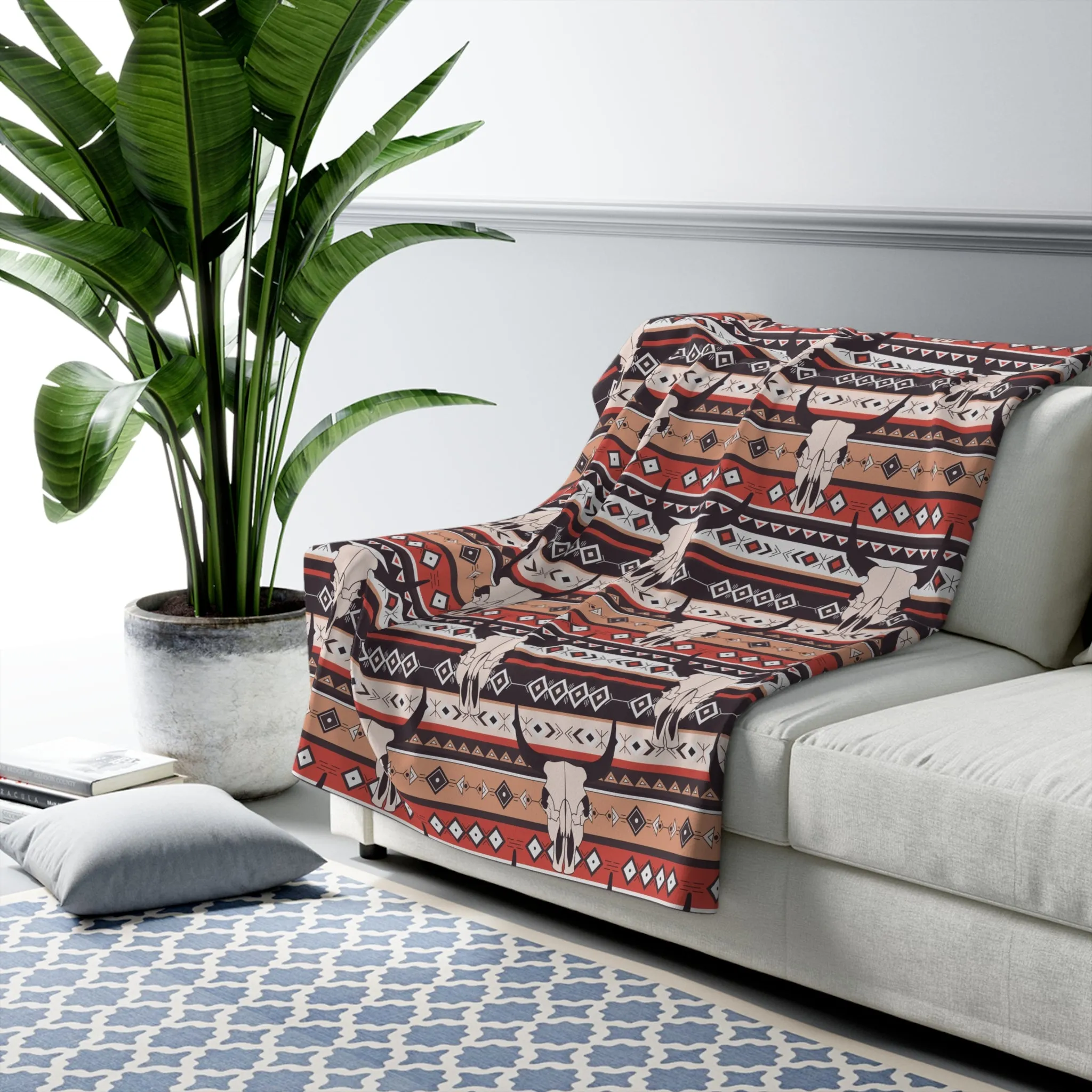 'Longhorn' Sherpa Fleece Blanket