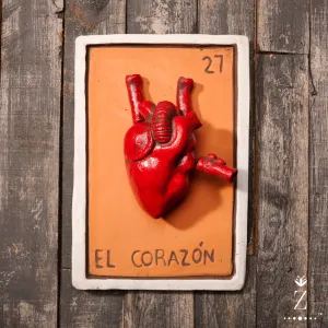 Loteria Card Sculpture Wall Art | El Corazon #27