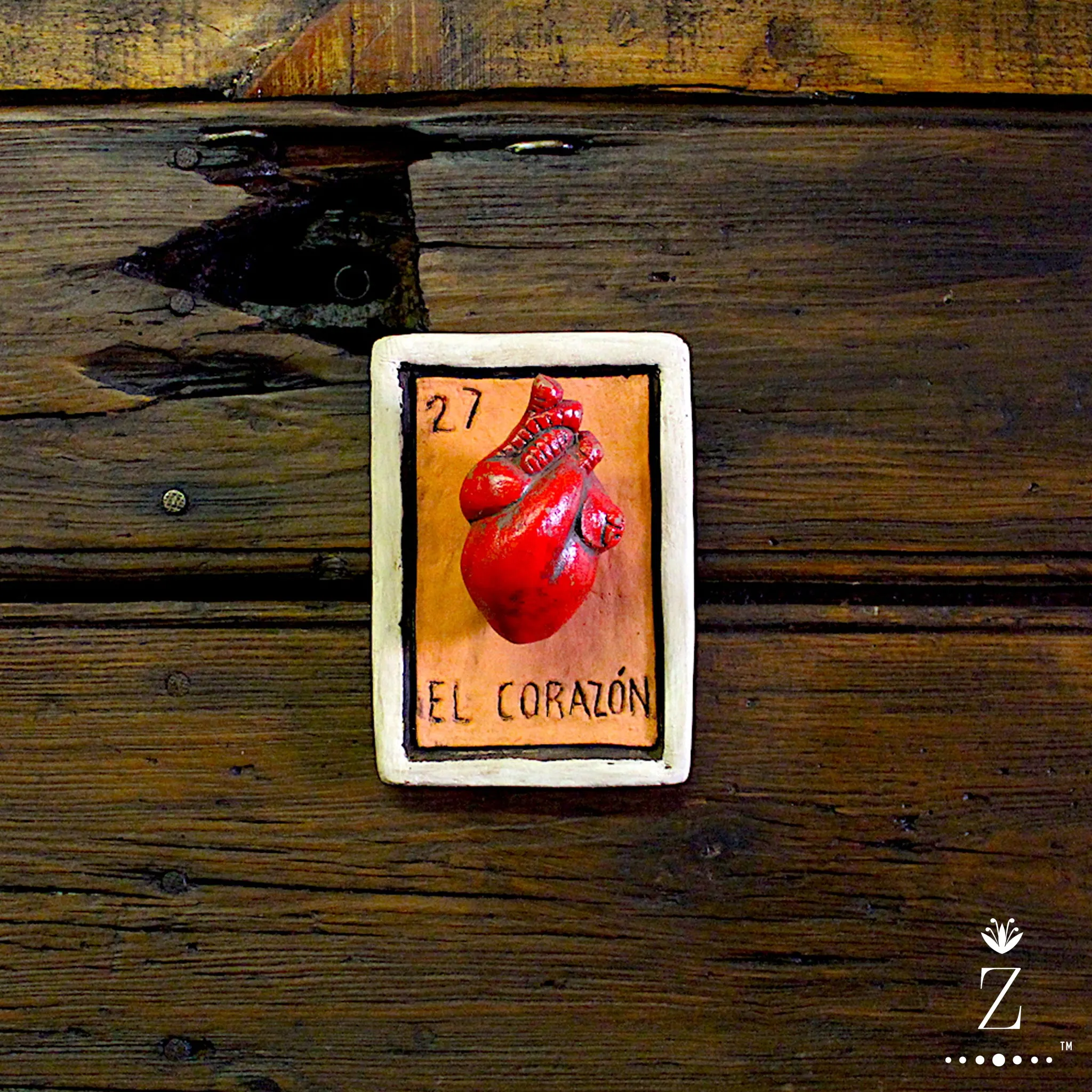 Loteria Card Sculpture Wall Art | El Corazon #27