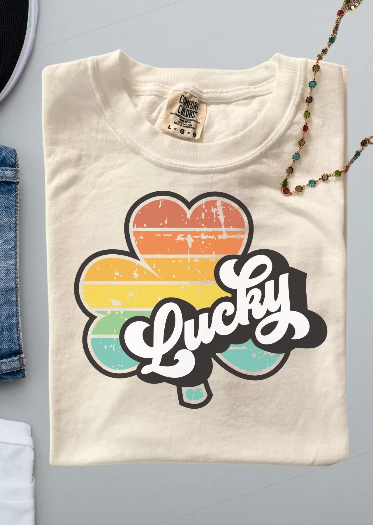 Lucky Clover Retro Comfort Colors T-Shirt