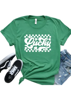 Lucky Retro St. Patrick Bella Canvas T-Shirt