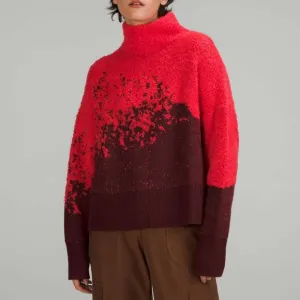 Lululemon Sweater Turtleneck Red Ombre Oversized Small 4