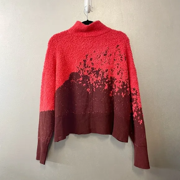Lululemon Sweater Turtleneck Red Ombre Oversized Small 4