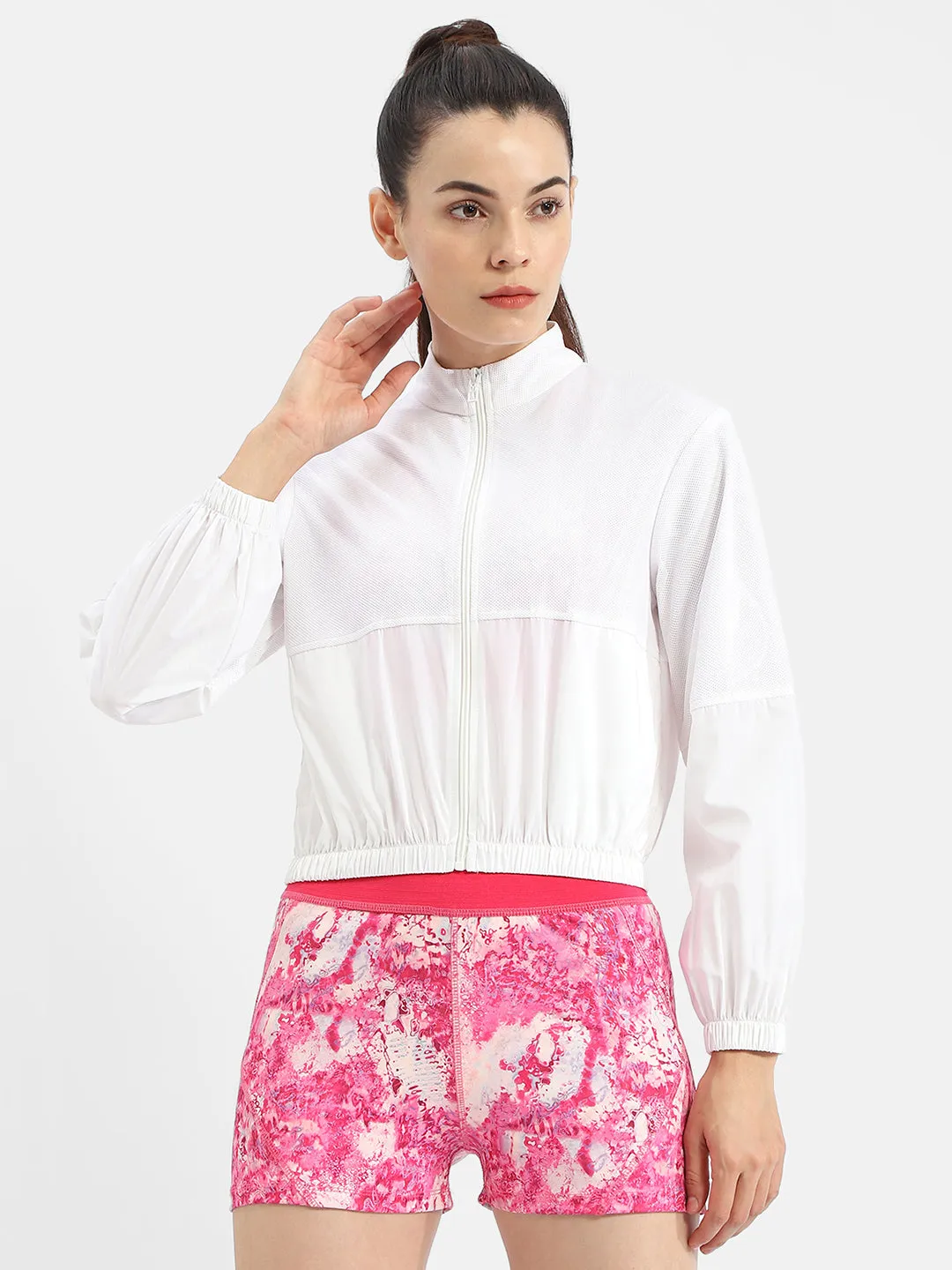 Madame Patchwork White Athleisure Jacket