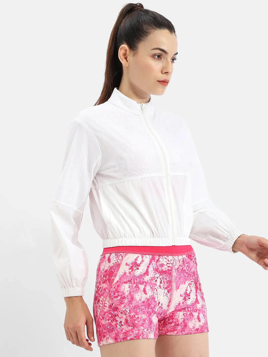 Madame Patchwork White Athleisure Jacket