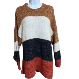 Madewell Alpaca wool color block tunic length sweater, size large
