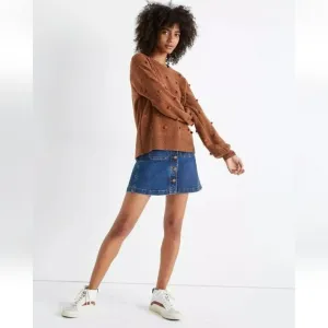 Madewell Brockton Bobble Sweater Rust Brown Size M