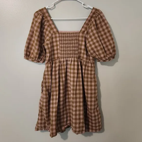 Madewell Gingham Mini Dress Size XS in Plaid