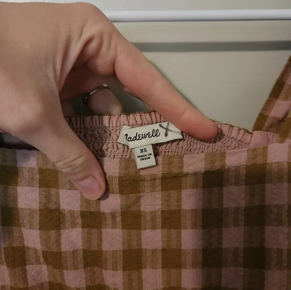 Madewell Gingham Mini Dress Size XS in Plaid