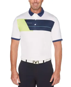 Mens Block Chest Print Polo