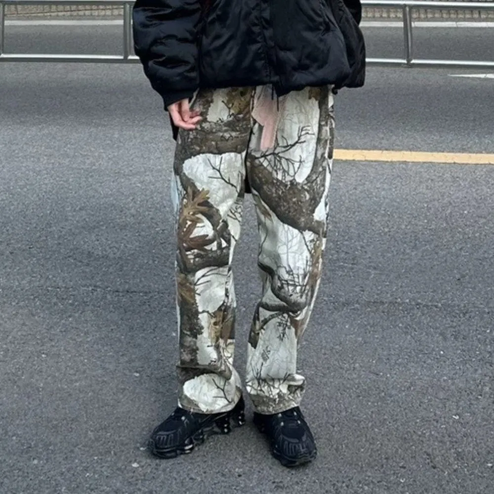 Men's Printed Straight Leg Jeans