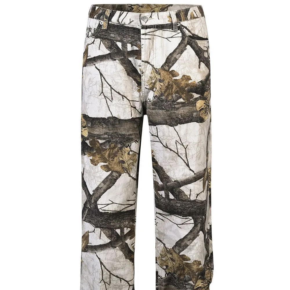 Men's Printed Straight Leg Jeans