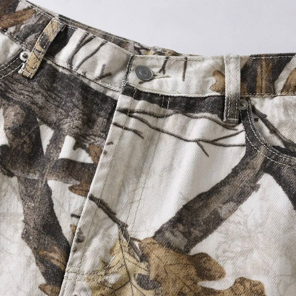 Men's Printed Straight Leg Jeans