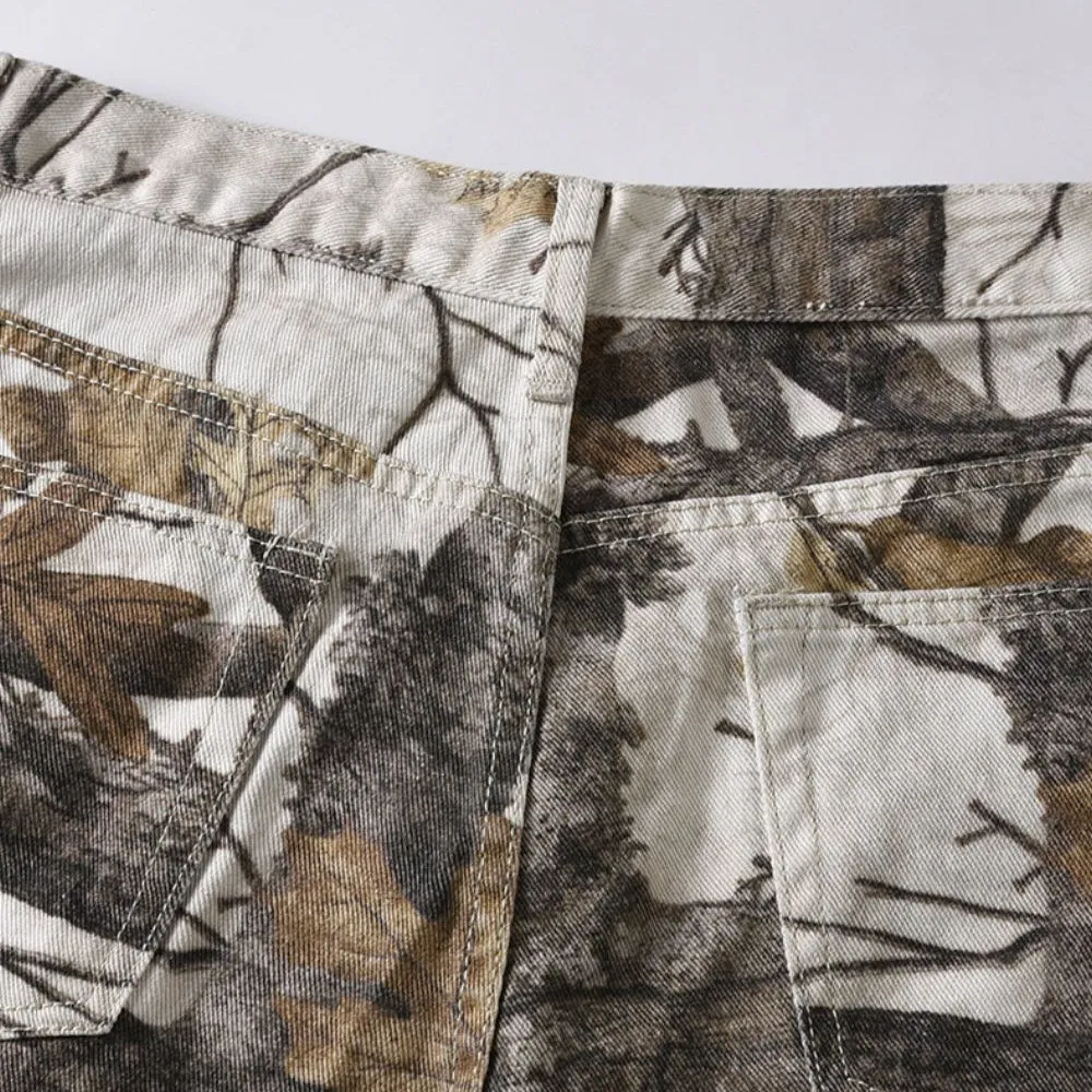 Men's Printed Straight Leg Jeans