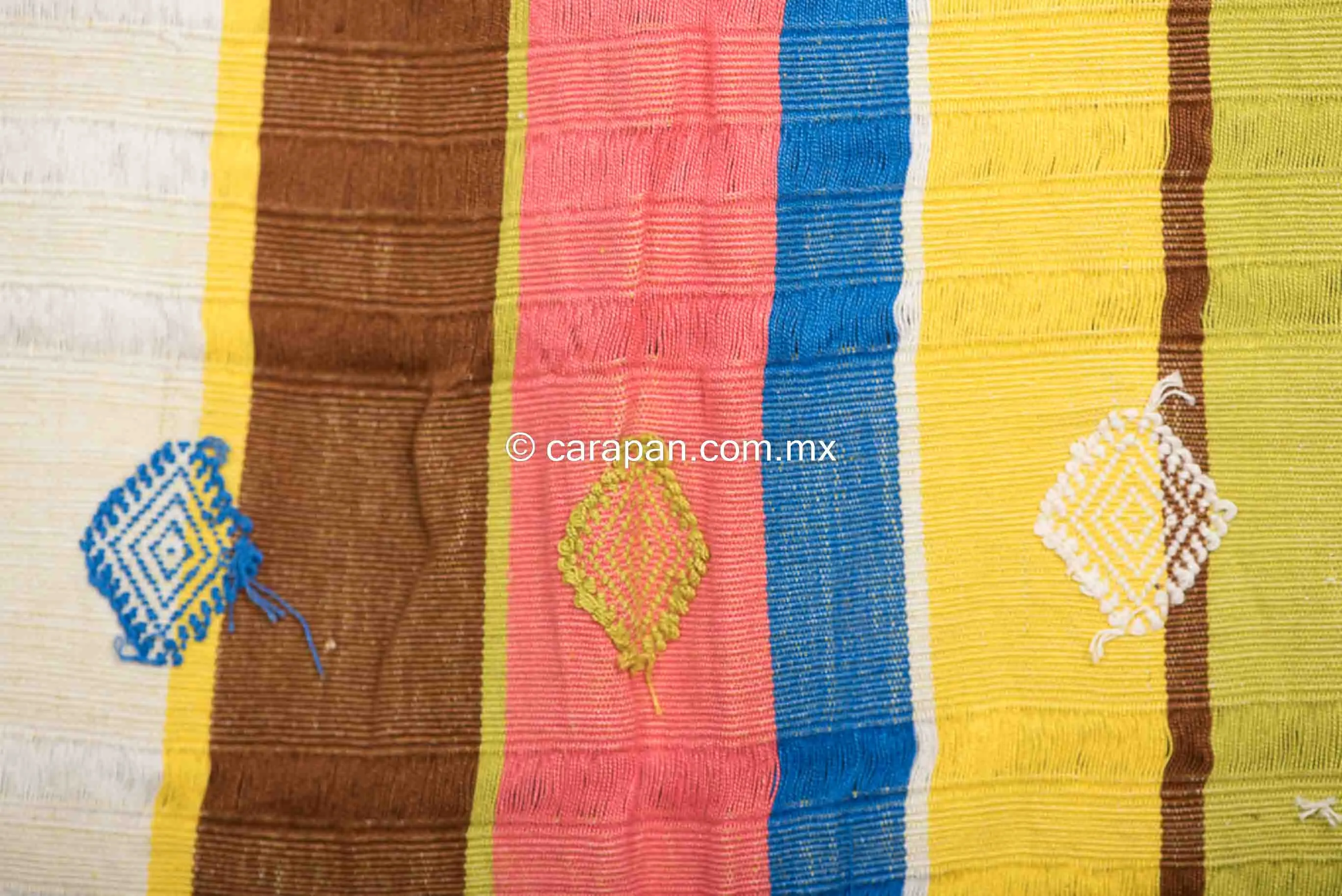 Mexican Shawl Cotton Striped Rebozo Wrap Runner by Indigenous People